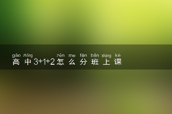 高中3+1+2怎么分班上课 注意事项有什么