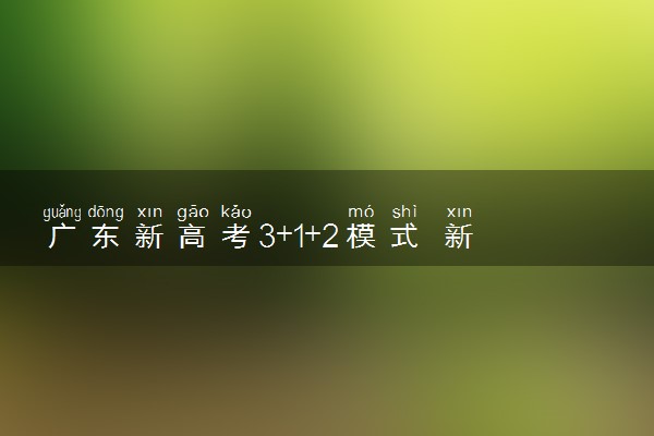 广东新高考3+1+2模式 新高考政策介绍