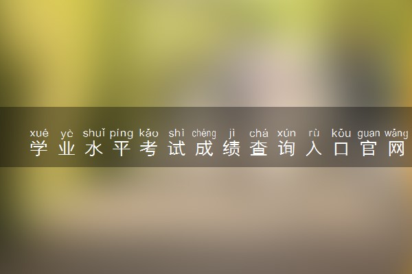 学业水平考试成绩查询入口官网是什么