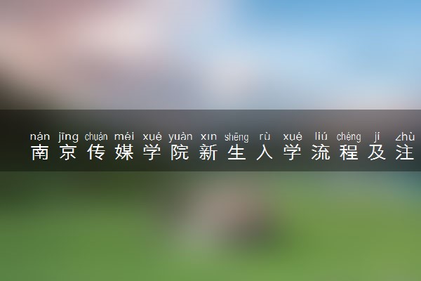 南京传媒学院新生入学流程及注意事项 2022年迎新网站入口