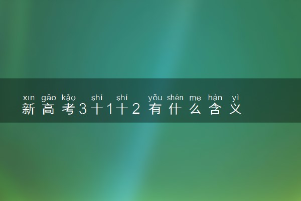 新高考3十1十2 有什么含义