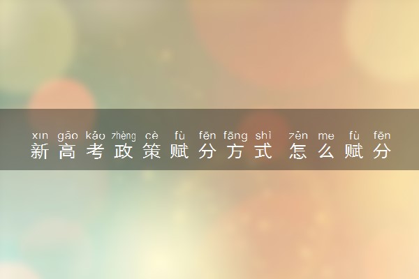 新高考政策赋分方式 怎么赋分