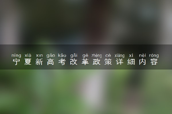 宁夏新高考改革政策详细内容 有什么内容