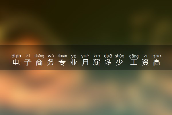 电子商务专业月薪多少 工资高不高