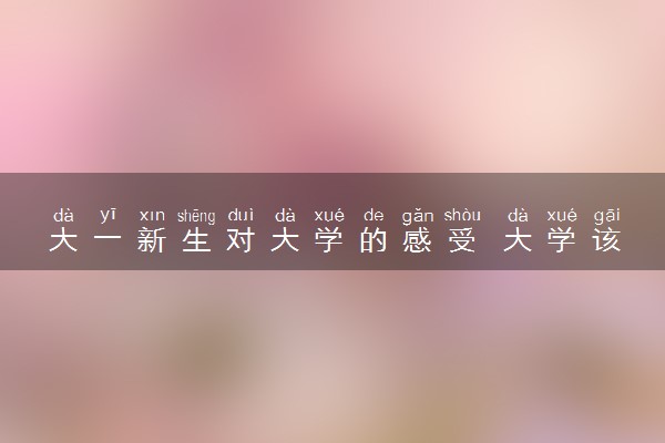 大一新生对大学的感受 大学该怎么度过