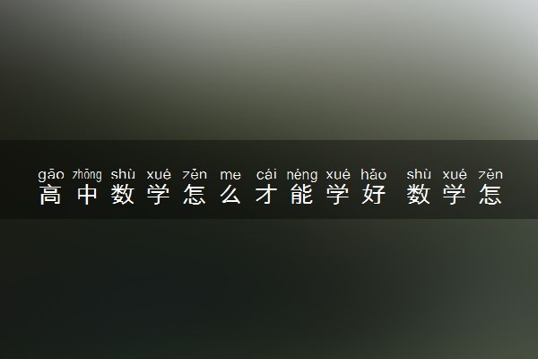 高中数学怎么才能学好 数学怎么才能不丢分