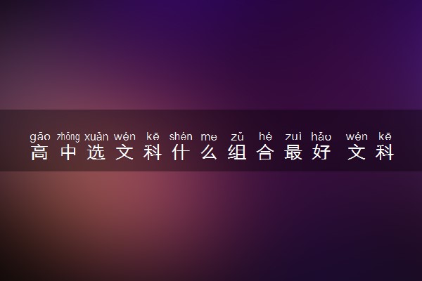 高中选文科什么组合最好 文科类怎么选科组合