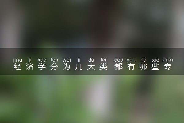 经济学分为几大类 都有哪些专业