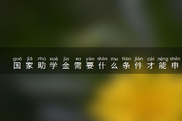 国家助学金需要什么条件才能申请 怎么申请