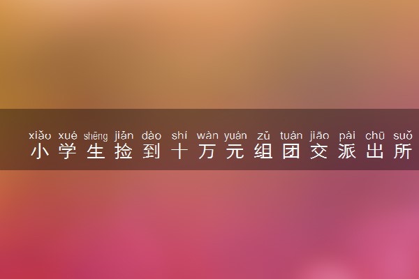 小学生捡到十万元组团交派出所 结局很意外