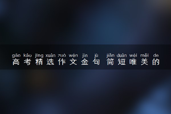 高考精选作文金句 简短唯美的作文句子