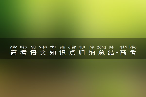高考语文知识点归纳总结-高考语文写作手法答题模板