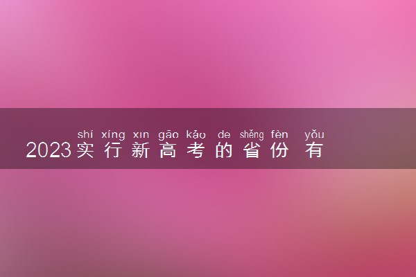 2023实行新高考的省份 有哪些省