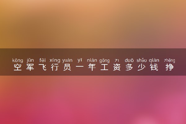 空军飞行员一年工资多少钱 挣的多不多