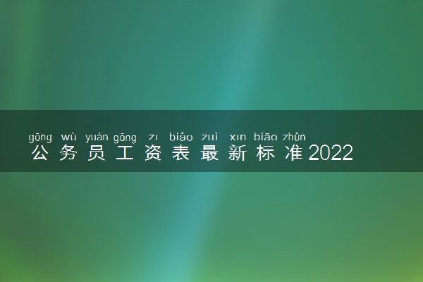 公务员工资表最新标准2022 公务员年薪多少