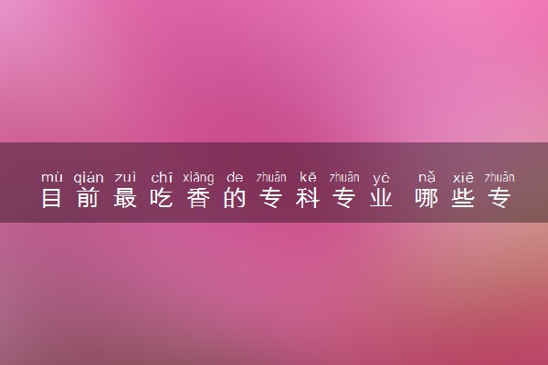 目前最吃香的专科专业 哪些专业工资高前景好