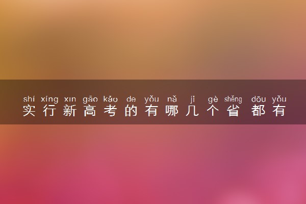 实行新高考的有哪几个省 都有什么省份