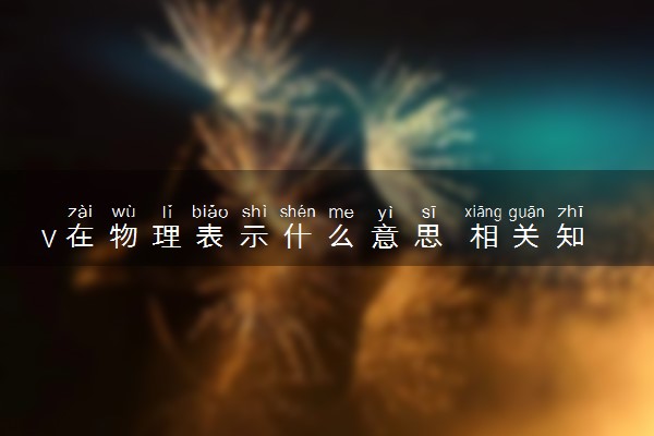 v在物理表示什么意思 相关知识整理