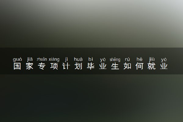 国家专项计划毕业生如何就业 去哪工作