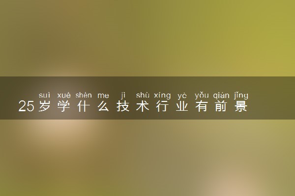 25岁学什么技术行业有前景 哪些技术值得学