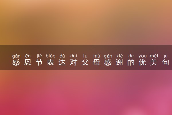 感恩节表达对父母感谢的优美句子