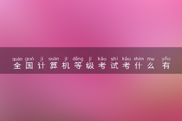 全国计算机等级考试考什么 有哪些内容