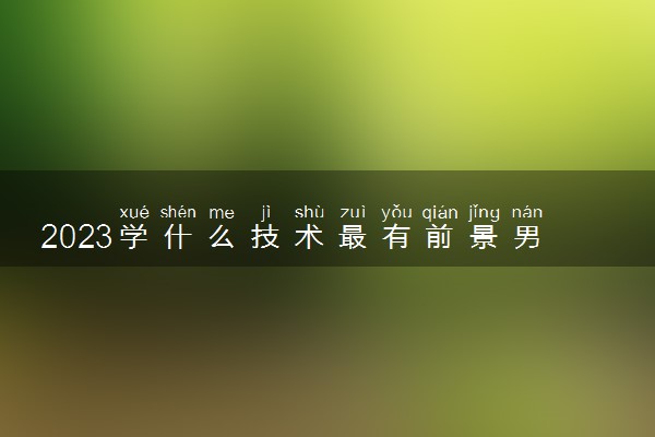 2023学什么技术最有前景男生 哪些技术最吃香