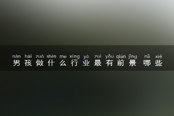 男孩做什么行业最有前景 哪些行业吃香