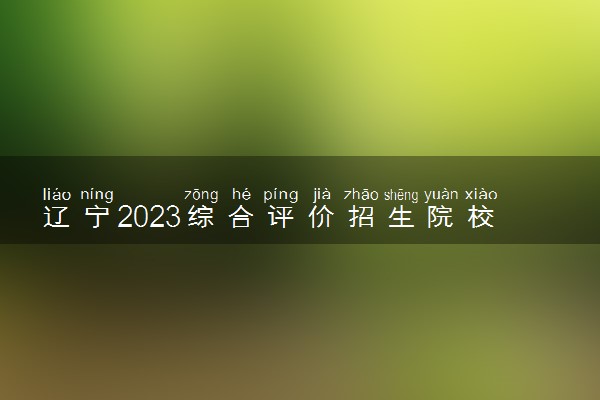 辽宁2023综合评价招生院校名单一览表 有哪些大学
