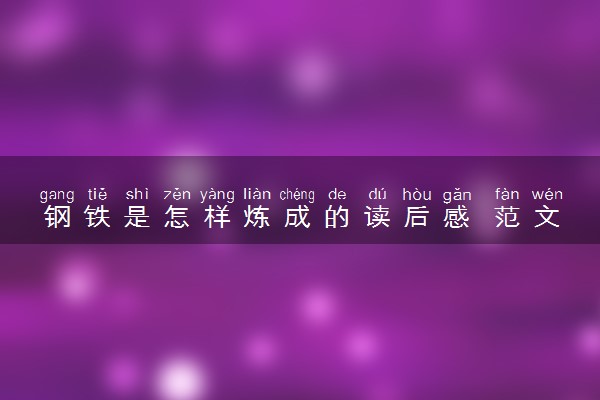 钢铁是怎样炼成的读后感 范文精选2篇