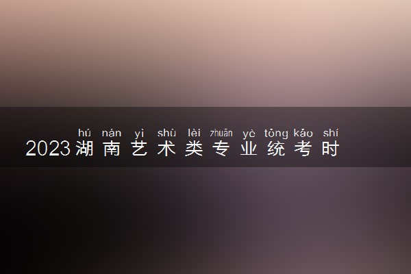 2023湖南艺术类专业统考时间 几月几号考试