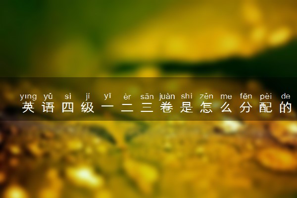 英语四级一二三卷是怎么分配的 有什么区别