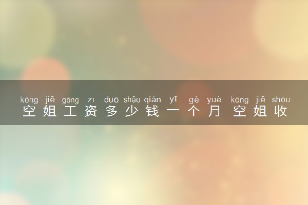 空姐工资多少钱一个月 空姐收入高吗