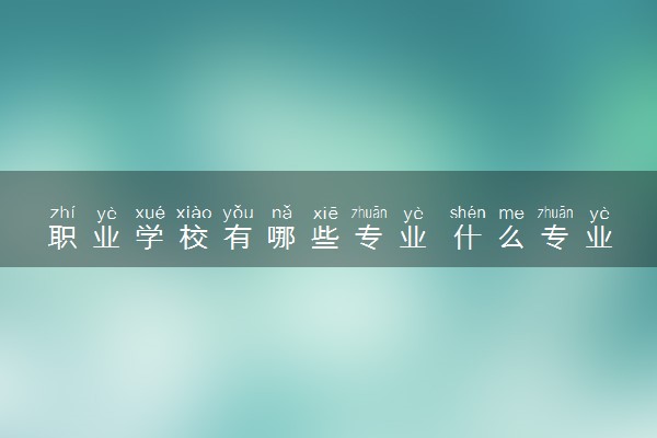 职业学校有哪些专业 什么专业最热门