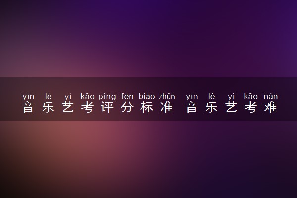 音乐艺考评分标准 音乐艺考难吗