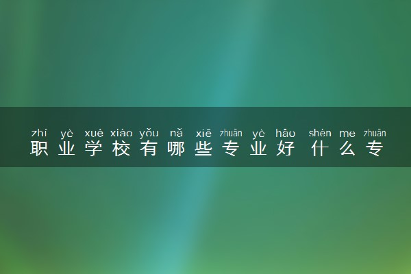 职业学校有哪些专业好 什么专业最吃香