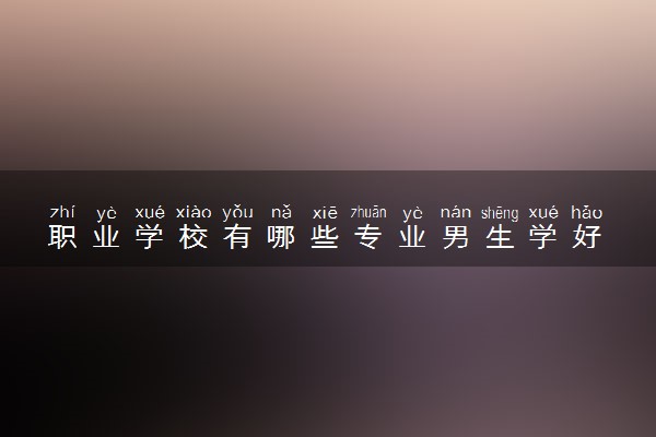 职业学校有哪些专业男生学好 学什么专业最吃香