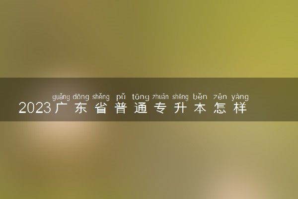 2023广东省普通专升本怎样划定分数 成绩排位规则是什么
