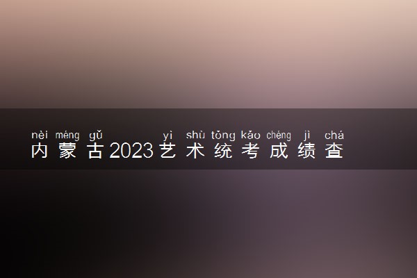 内蒙古2023艺术统考成绩查询时间及入口 具体怎样查询