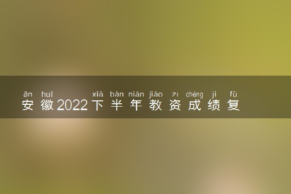 安徽2022下半年教资成绩复核的时间