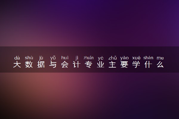 大数据与会计专业主要学什么 有哪些课程