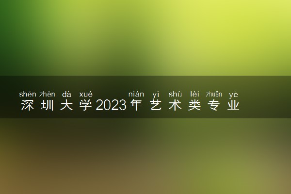 深圳大学2023年艺术类专业校考考试时间 什么时候考试