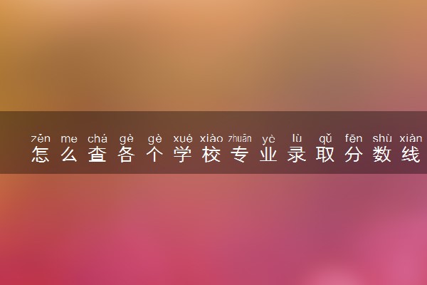 怎么查各个学校专业录取分数线 查询方法