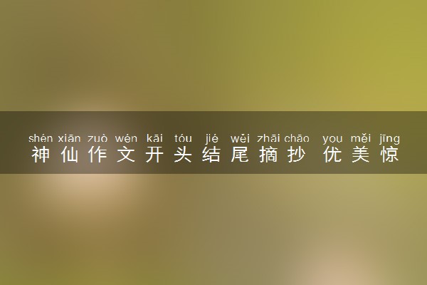 神仙作文开头结尾摘抄 优美惊艳段落摘抄