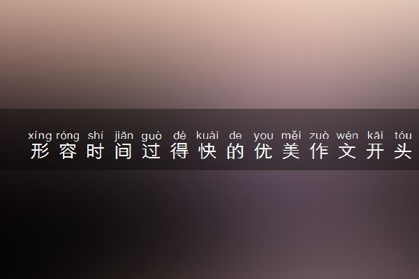 形容时间过得快的优美作文开头 描写时间的句子