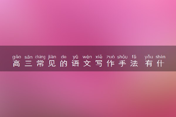 高三常见的语文写作手法 有什么手法