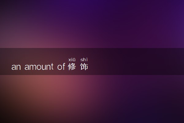 an amount of修饰可数还是不可数