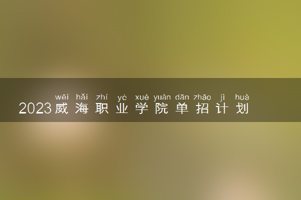2023威海职业学院单招计划招收多少人 哪些专业单招