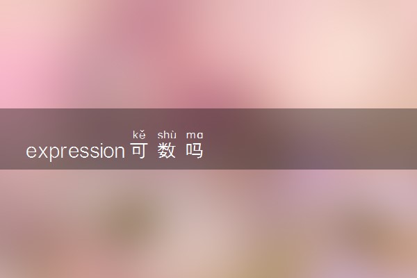 expression可数吗