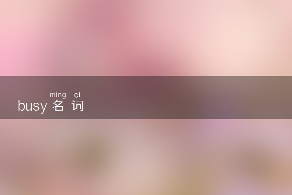 busy名词